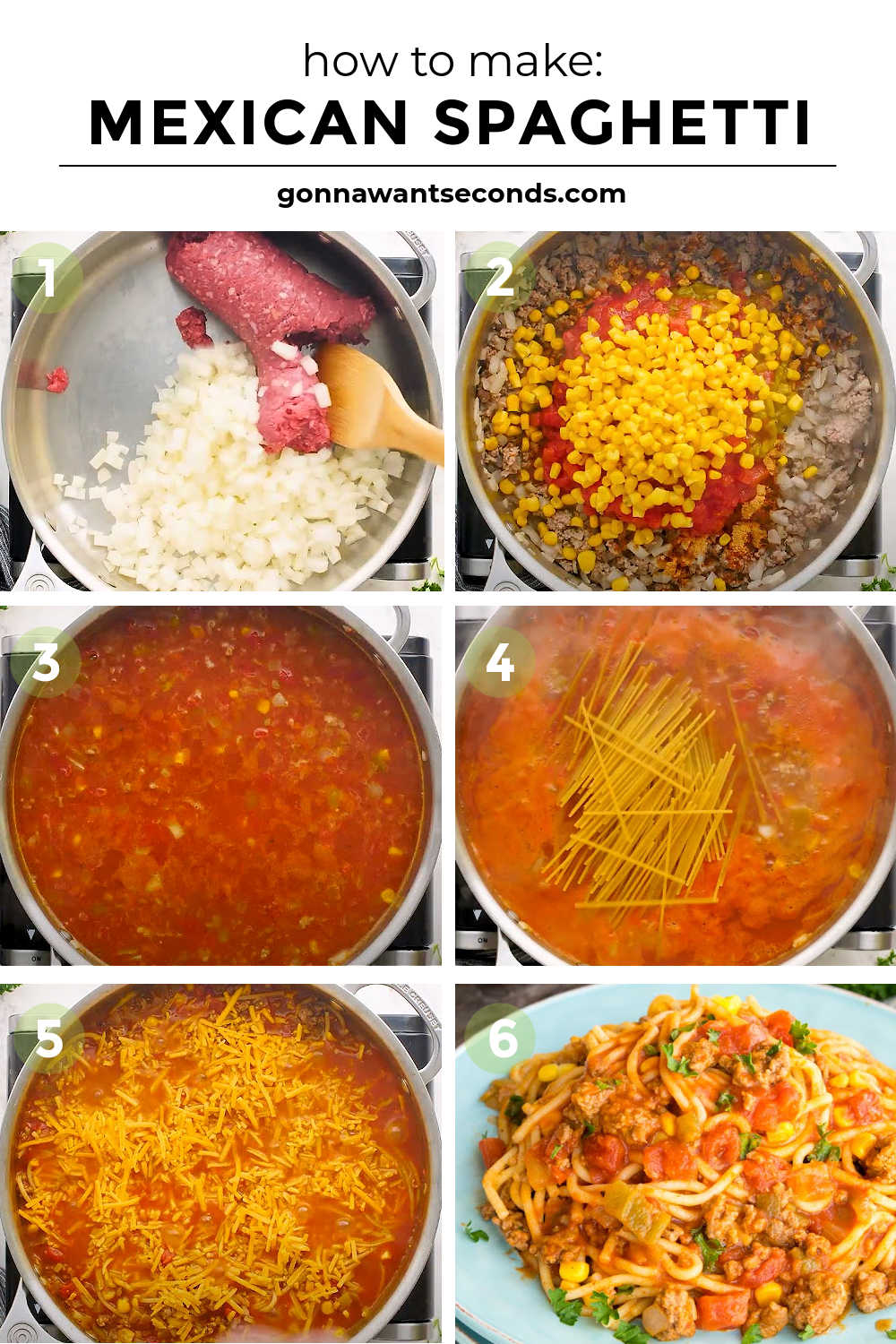step by step how to make mexican spaghetti