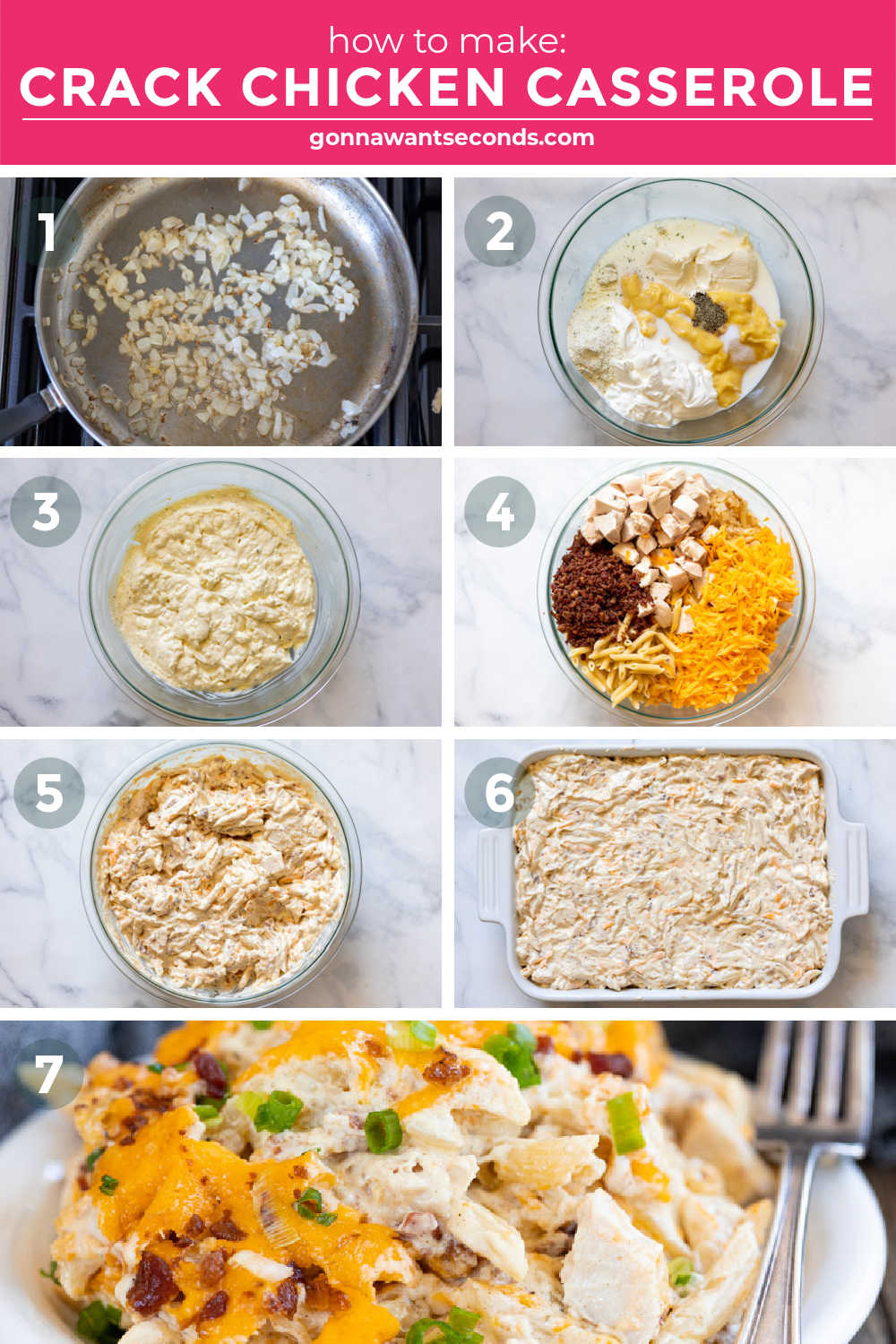 step by step how to make crack chicken casserole