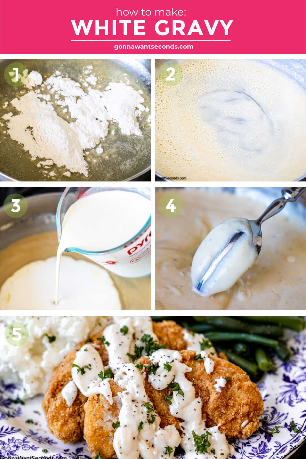 step by step how to make white gravy