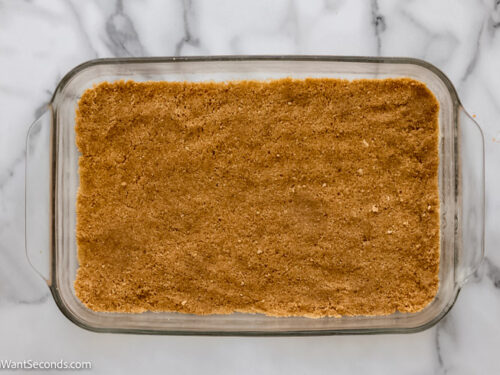 How to make butterscotch delight with graham cracker crust , Bake the graham cracker layer