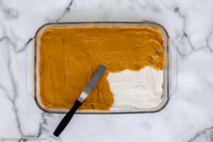 How to make butterscotch lush , Spread the pudding mixture over the cream cheese layer
