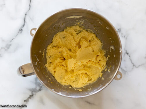 how to make chocolate thumbprint cookies , mixing the butter mixture