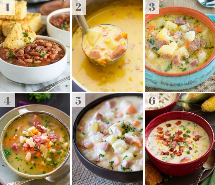 A montage of Leftover Ham Recipes 