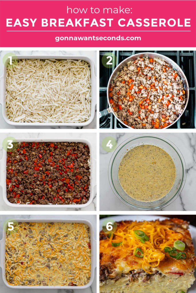 Step by step How to make easy breakfast casserole