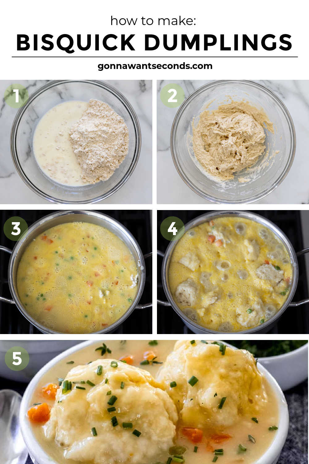 Step by step how to make Bisquick Dumplings