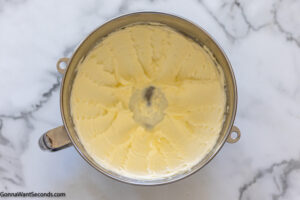 how to make old fashioned chocolate pound cake, Beat the butter.