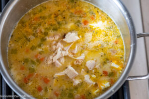 how to make crack chicken noodle soup , add chicken
