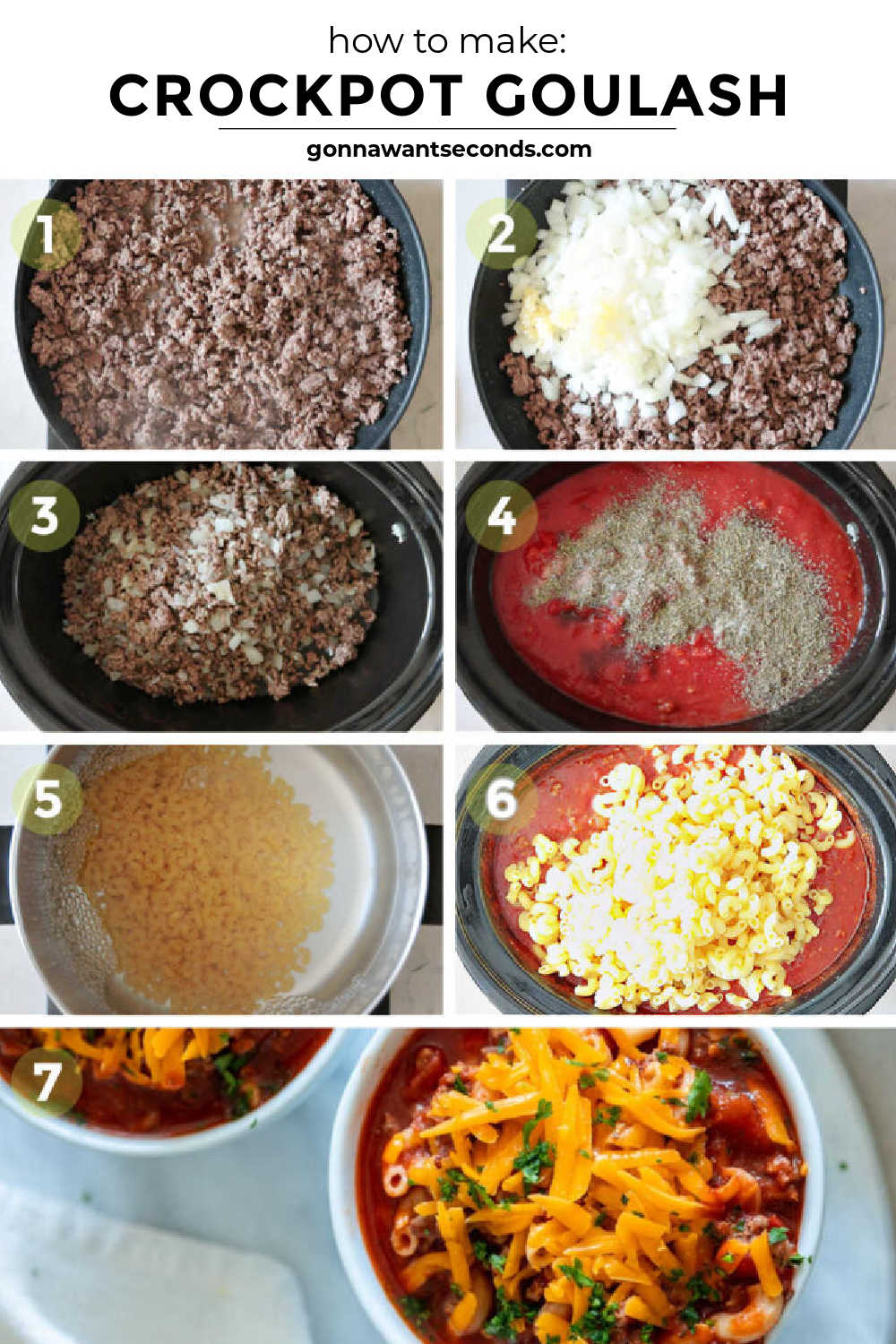 Step by step how to make crockpot goulash