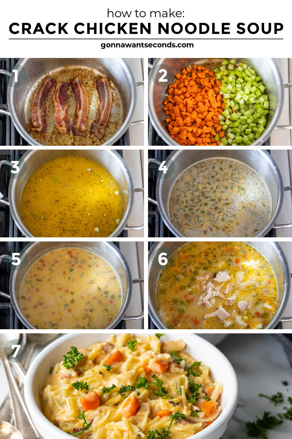 step by step how to make crack chicken noodle soup 