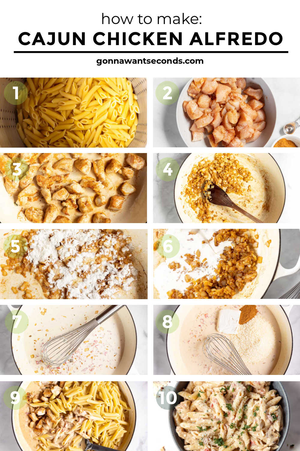 Step by step How to make Cajun Chicken Alfredo