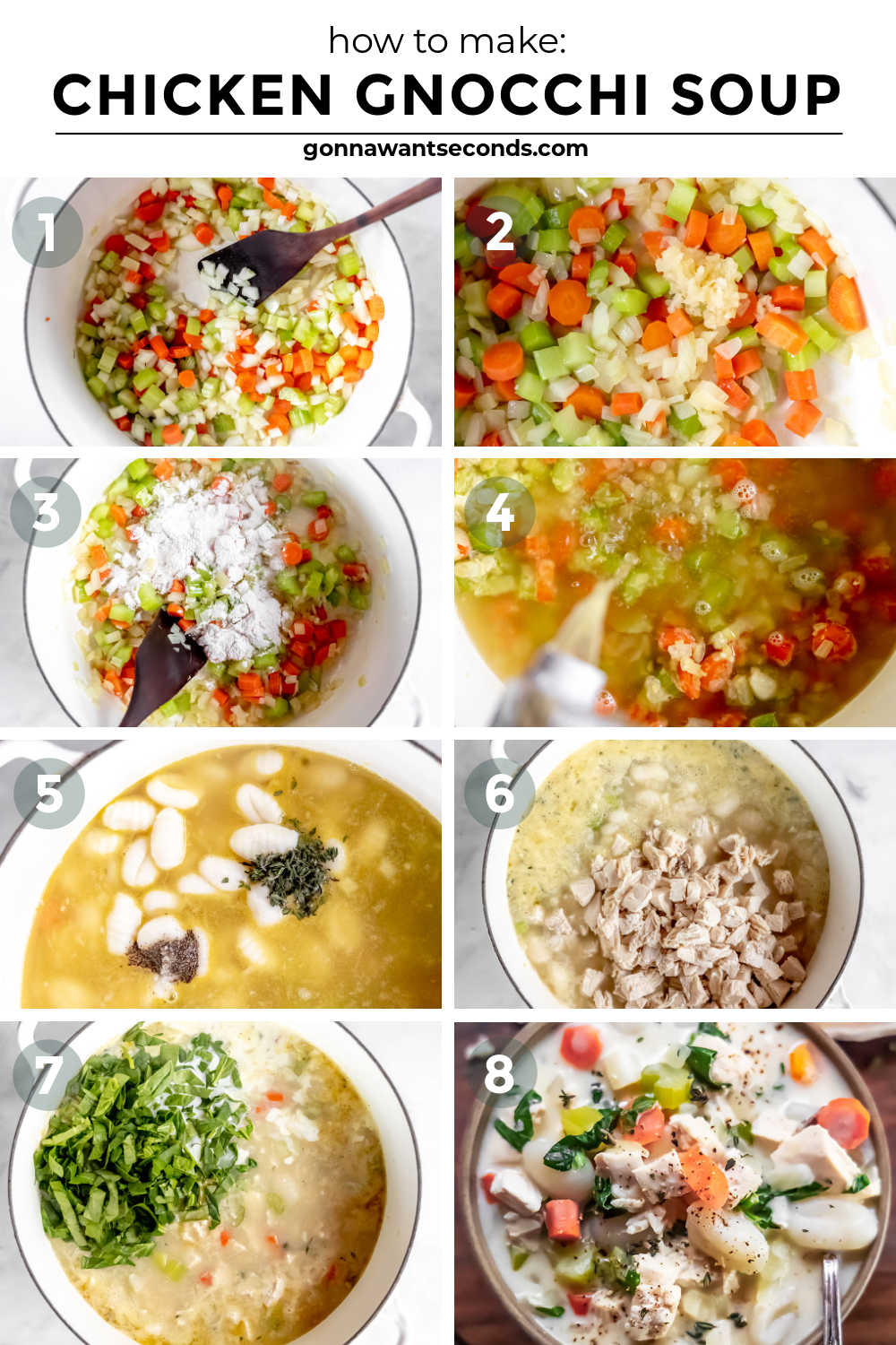 step by step how to make chicken gnocchi soup