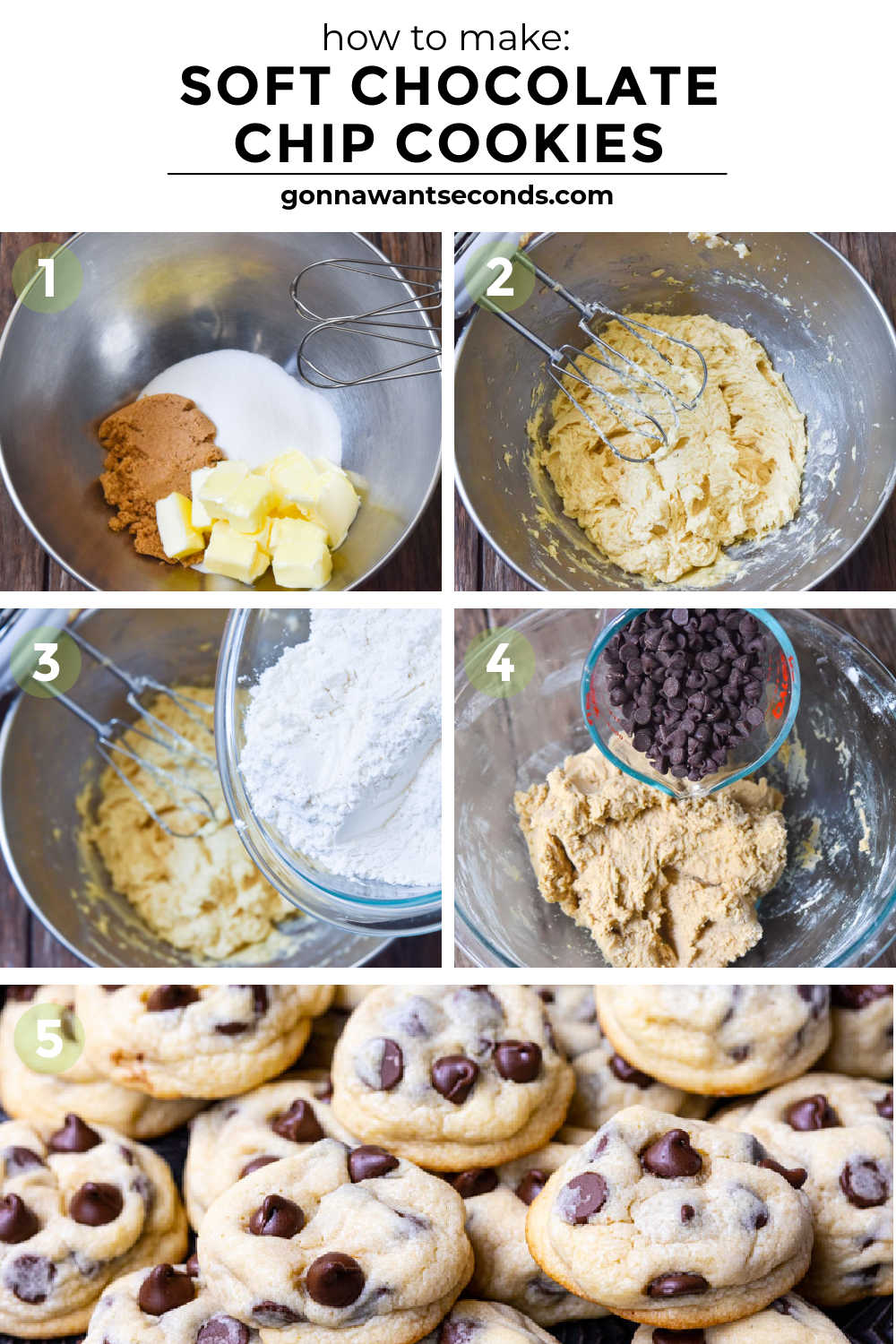Step by step How to make soft chocolate chip cookies
