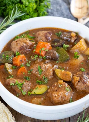 meatball stew in a bowl