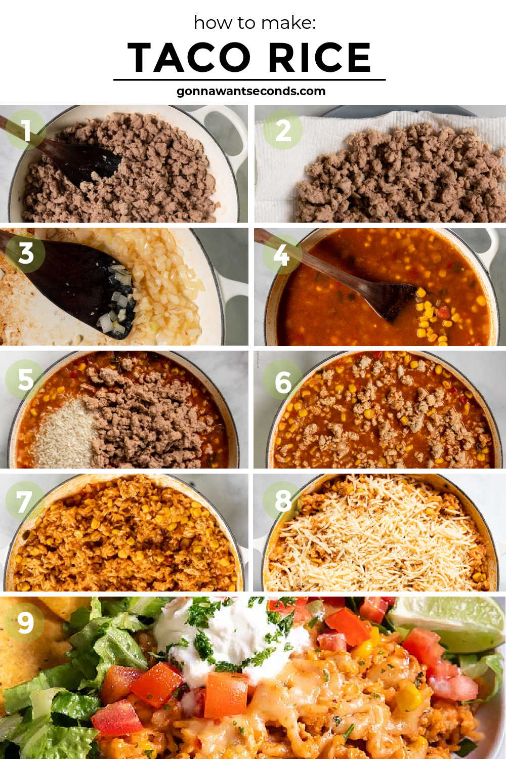 step by step how to make taco rice
