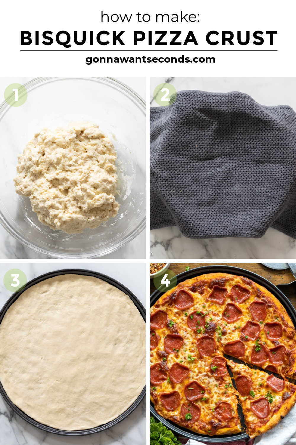step by step How to make Bisquick pizza crust 