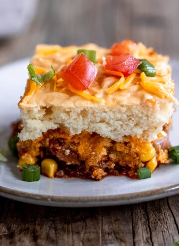 a slice of bisquick taco bake