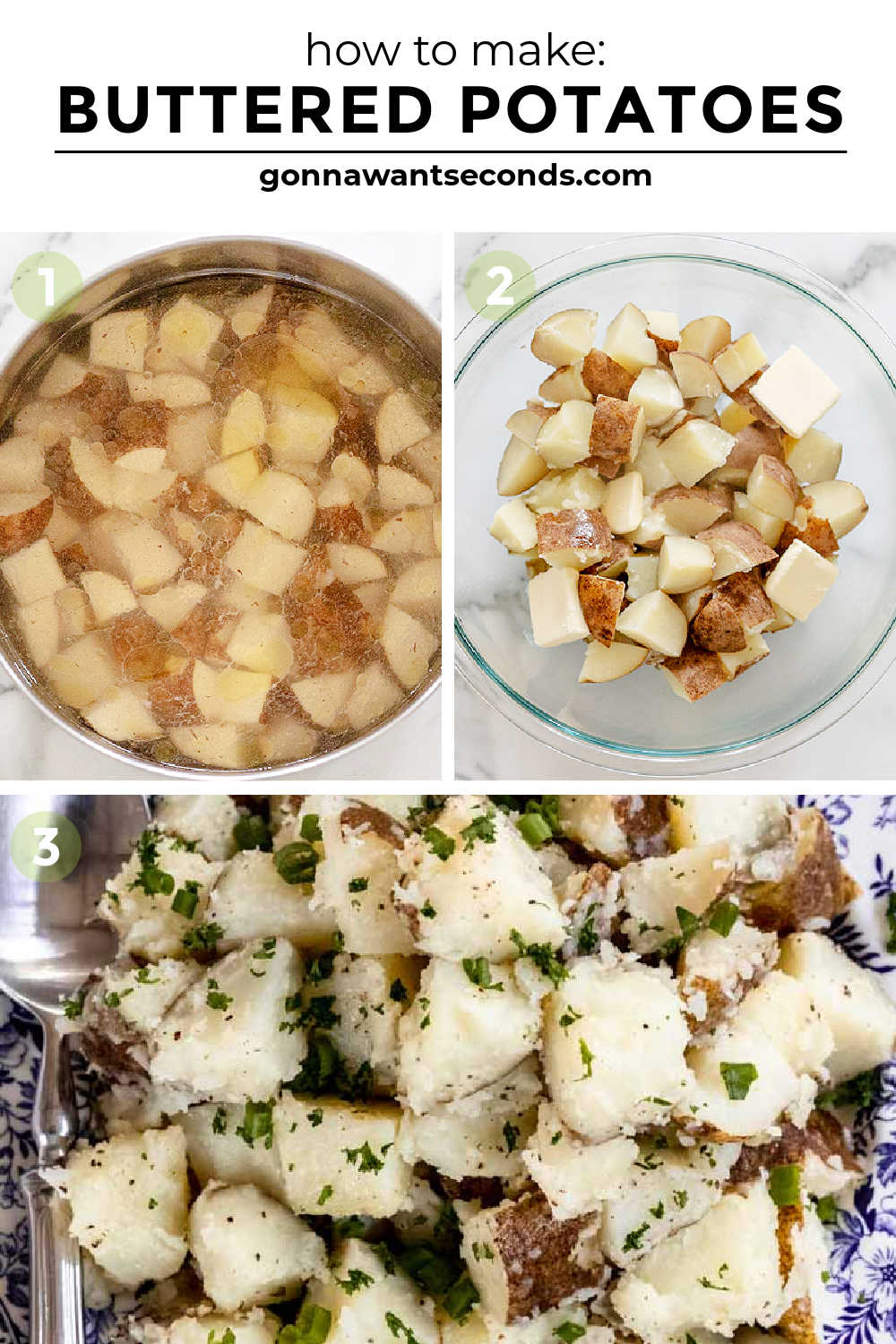 step by step how to make buttered potatoes