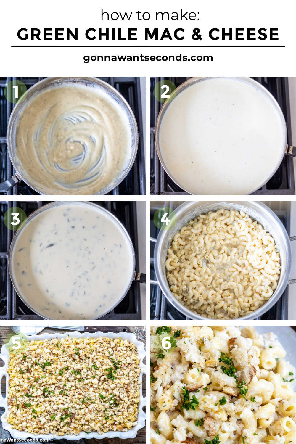 step by step how to make green chile mac and cheese