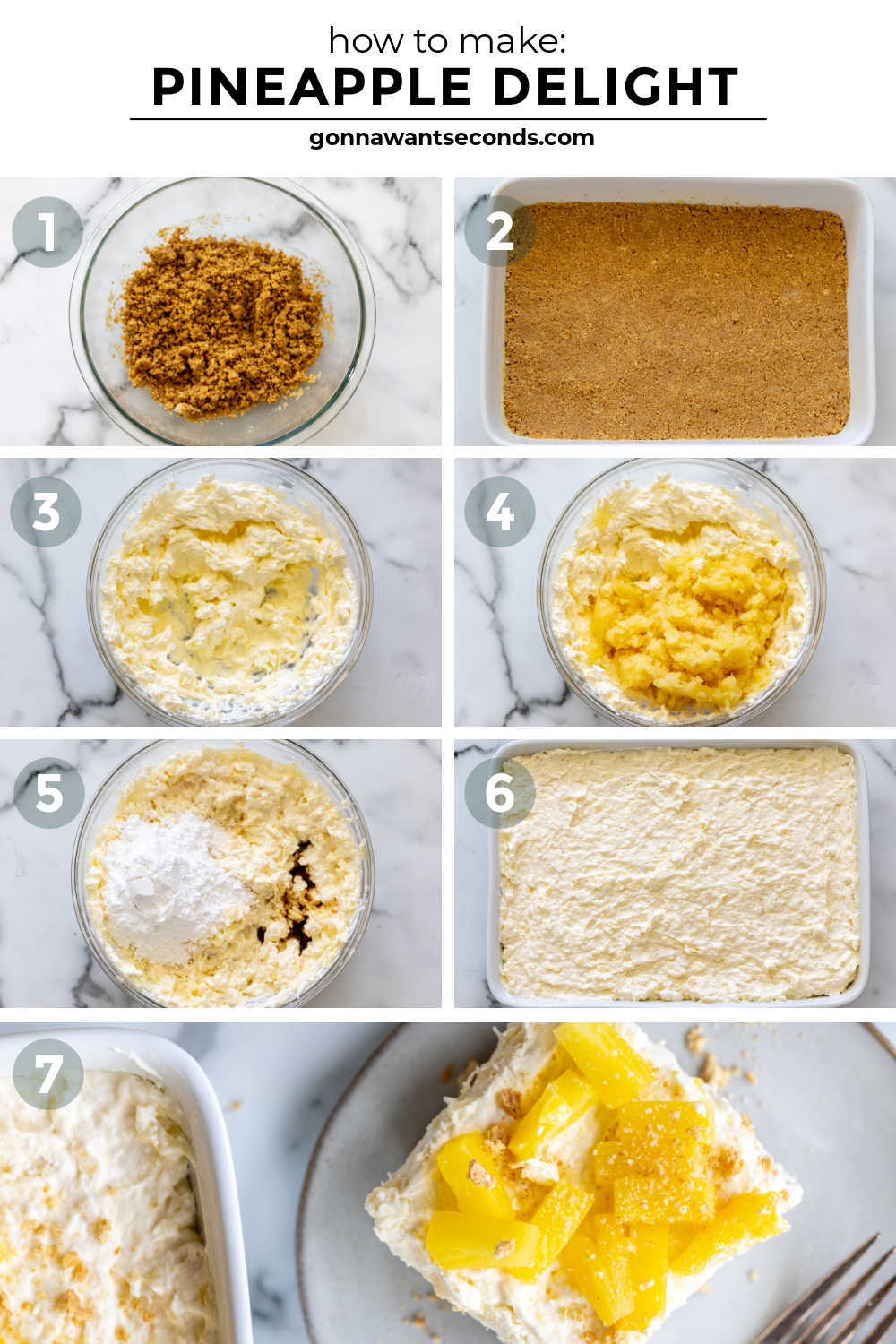 step by step how to make pineapple delight