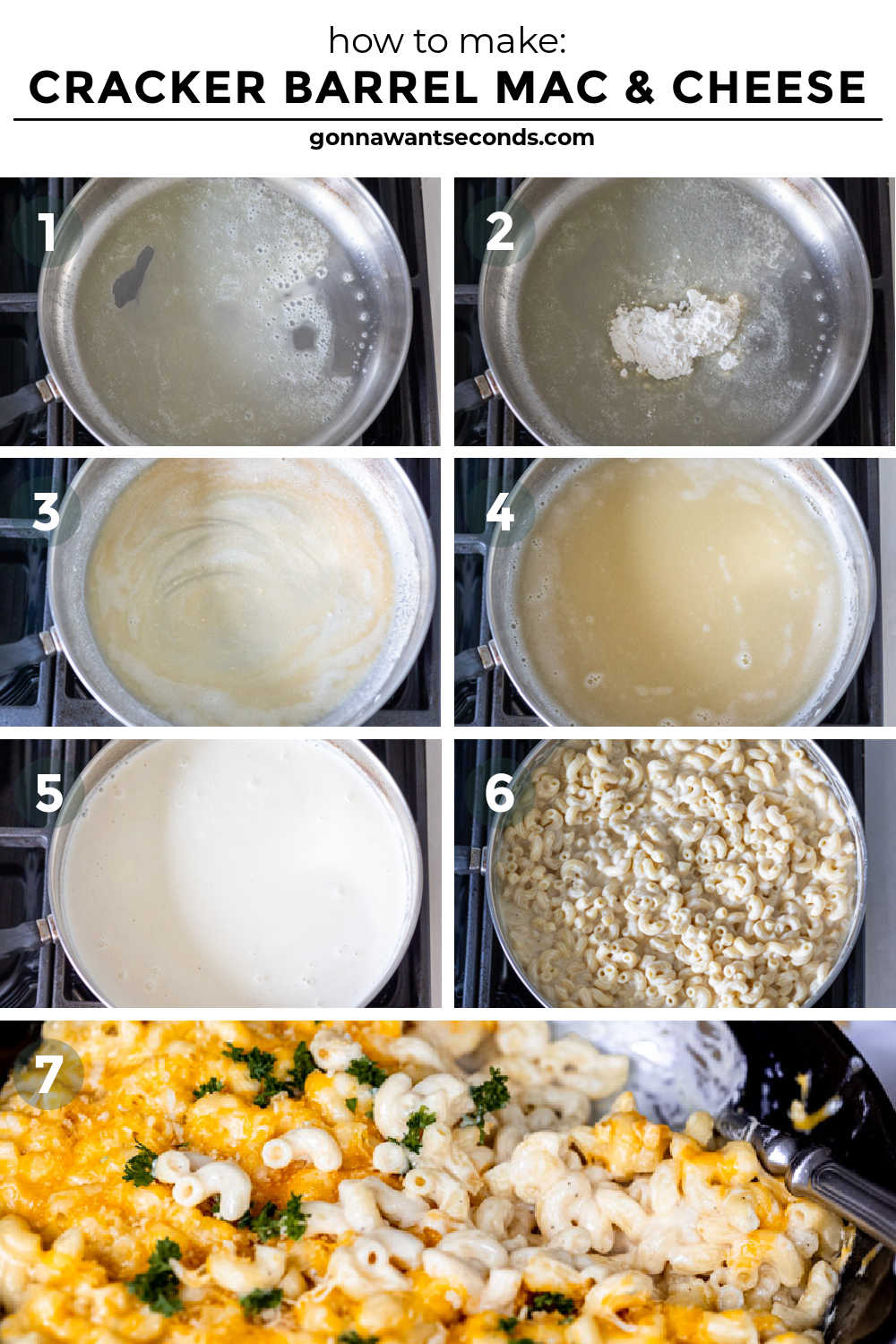 step by step how to make cracker barrel mac and cheese