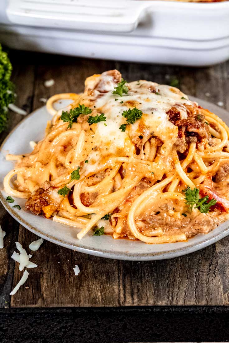 tiktok spaghetti on a plate