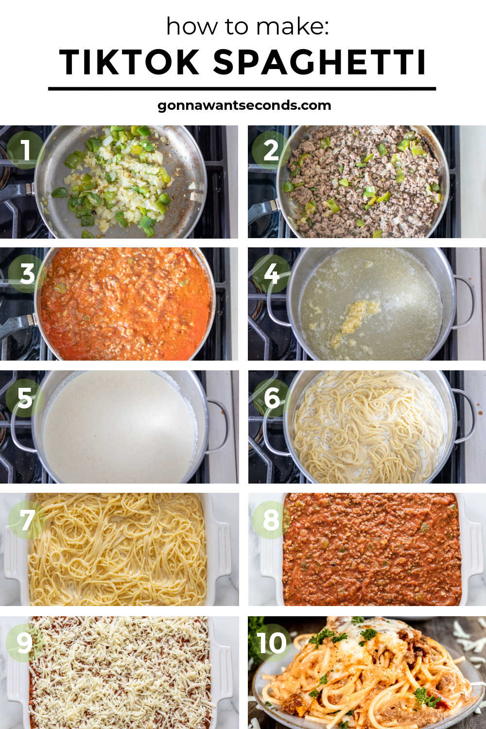 step by step how to make tiktok spaghetti