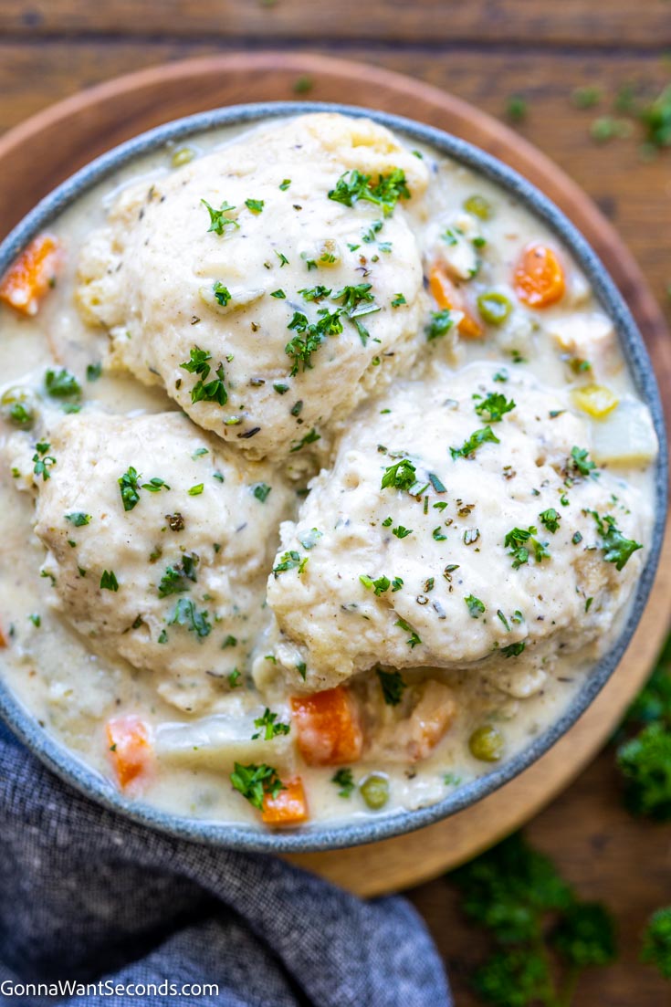 Bisquick chicken and dumplings in a bowl