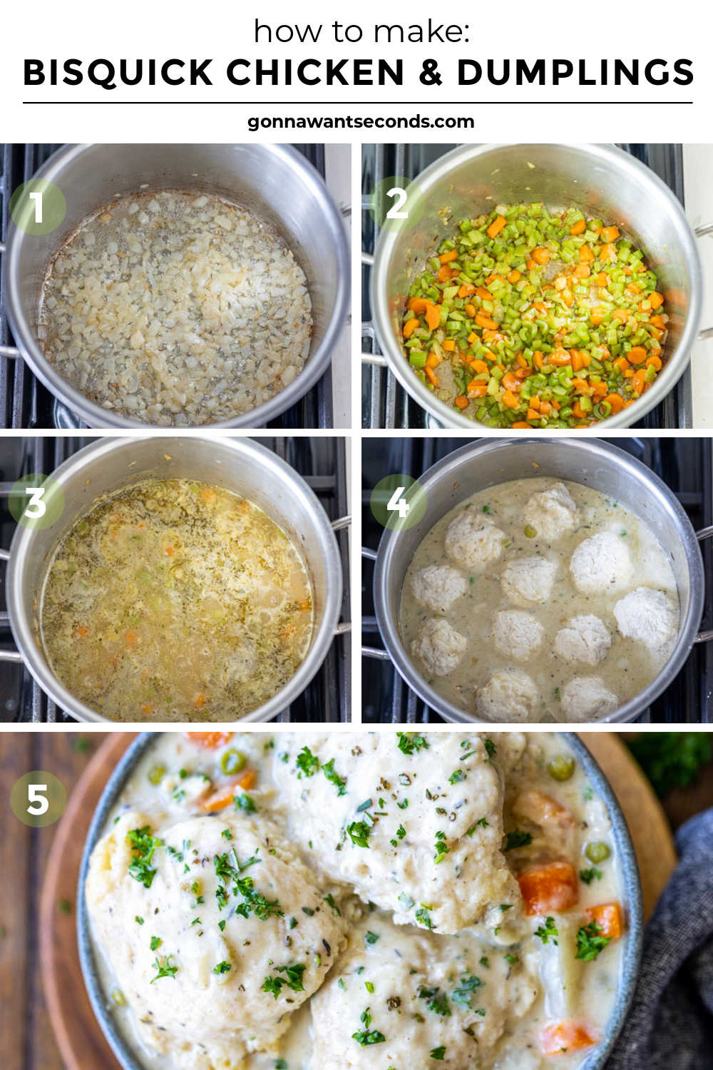 Step by step how to Bisquick chicken and dumplings