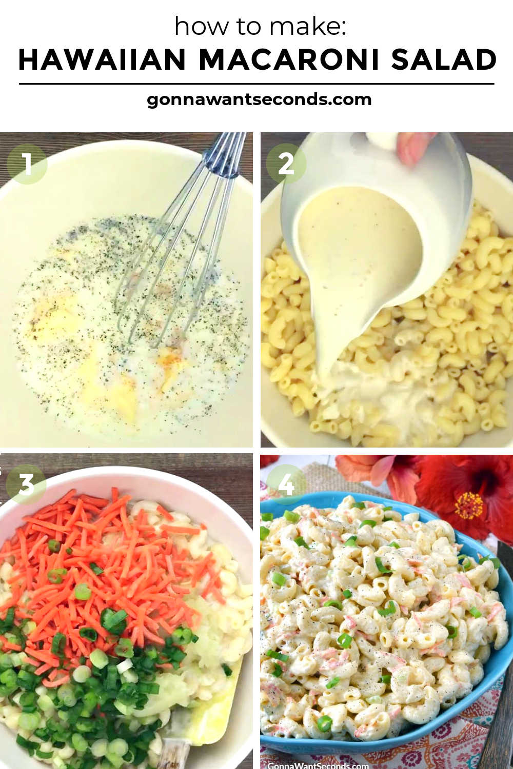 step by step how to make hawaiian macaroni salad