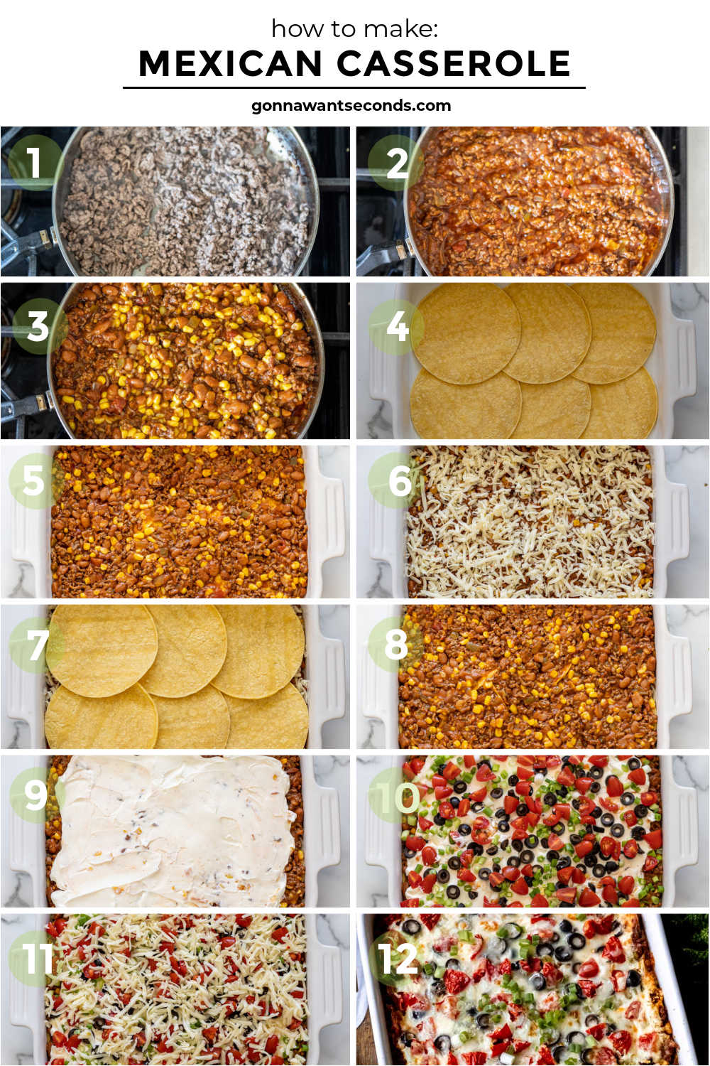 step by step how to make mexican casserole