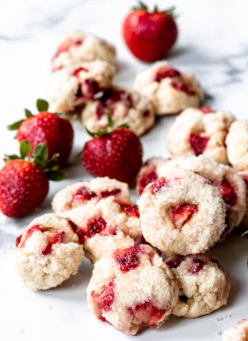 a pile of strawberry cookies