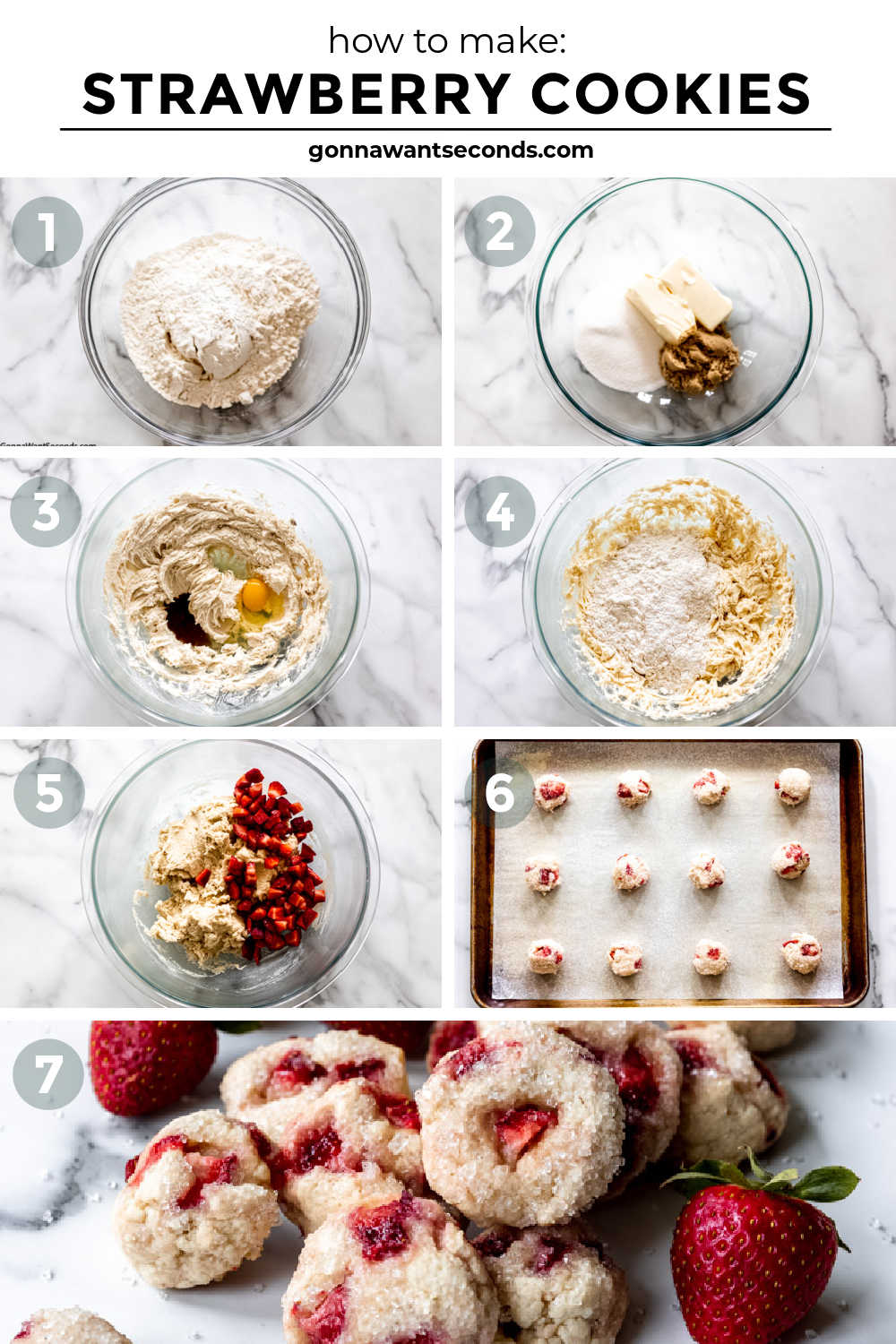 Step by step how to make strawberry cookies