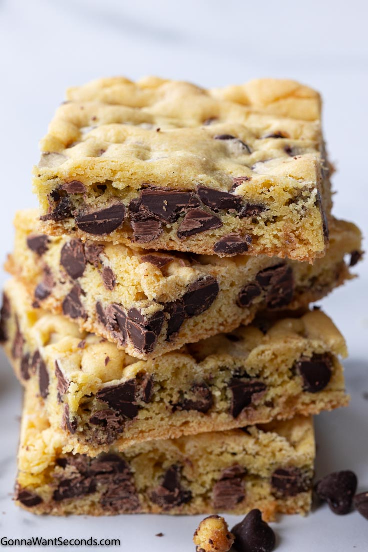 cake mix cookie bars stack on top of each other