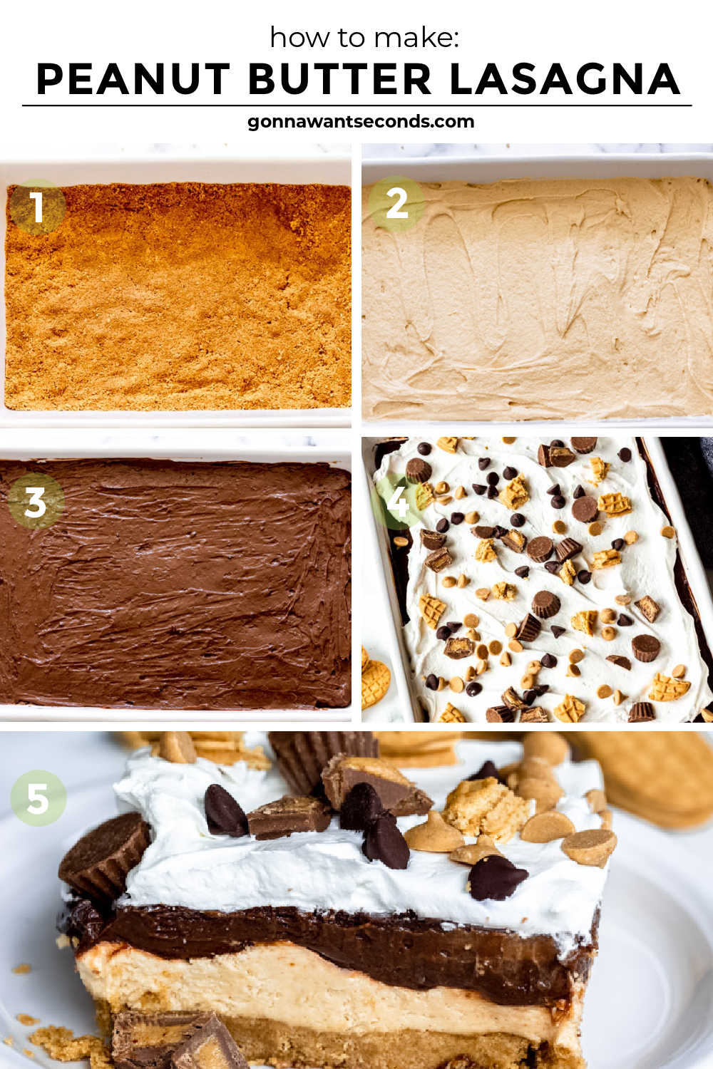 Step by step how to make peanut butter lasagna
