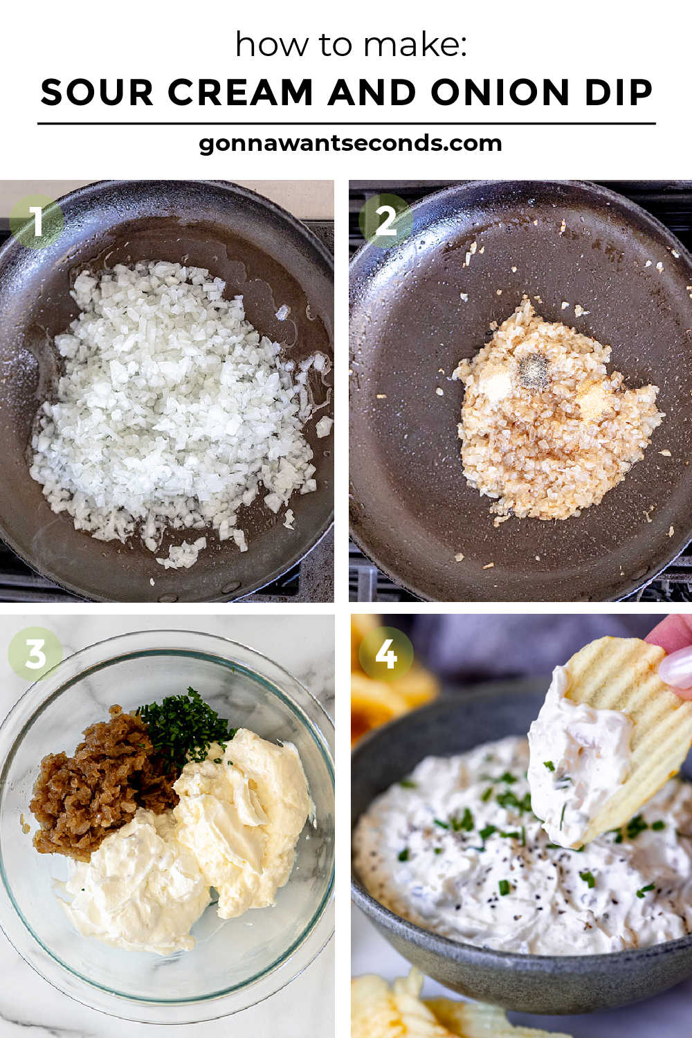step by step sour cream and onion dip