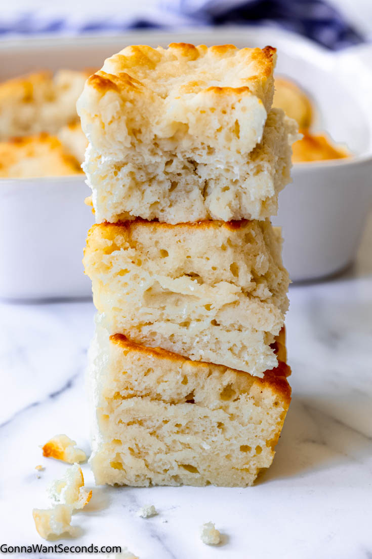 butter swim biscuits slices stack on top of each other