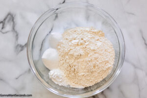 Step 1 how to make butter swim biscuits, mix the dry ingredients