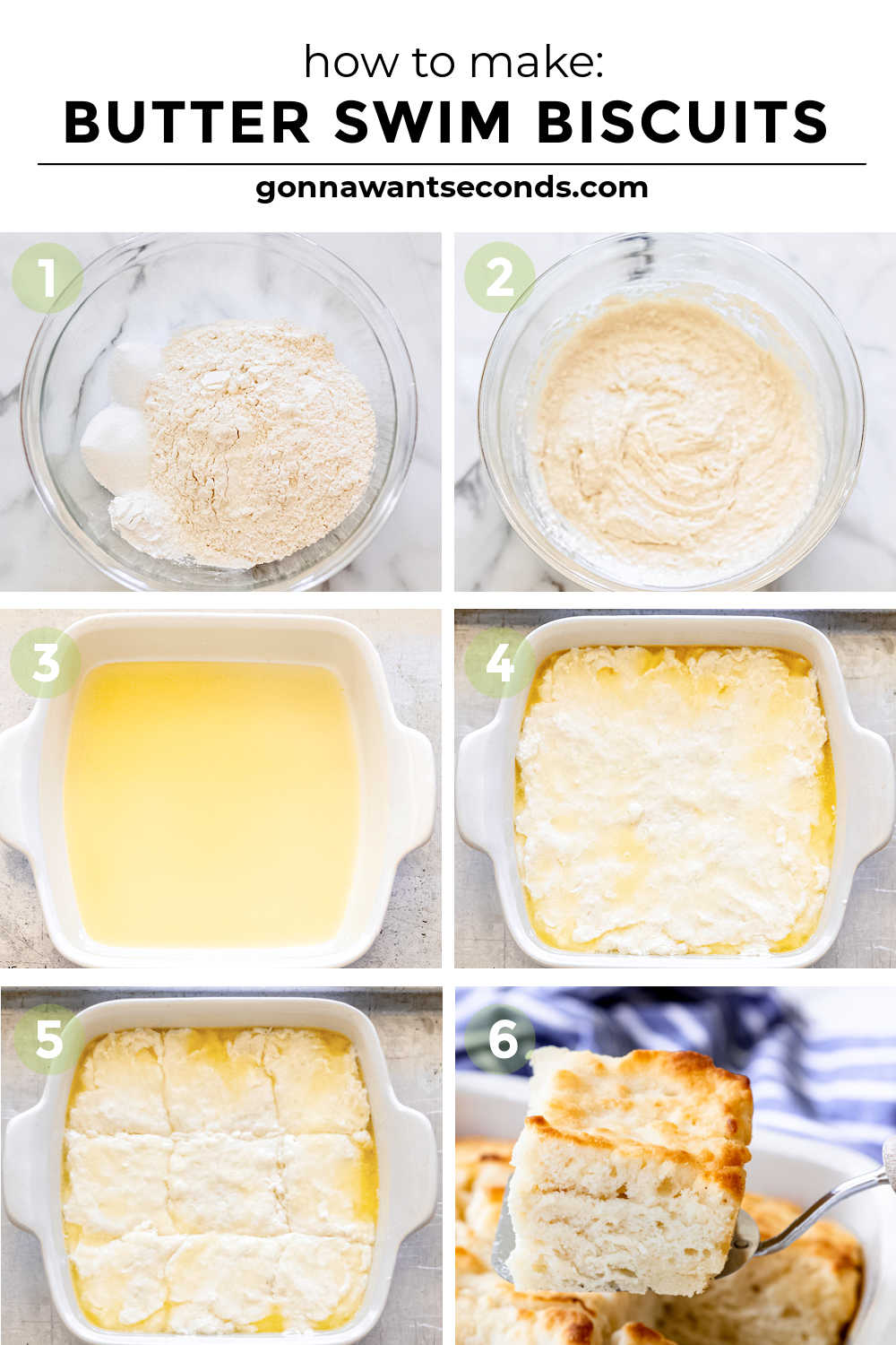Step by step how to make butter swim biscuits