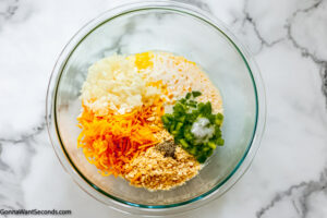 Step 1 how to make Cracker Barrel meatloaf, combine the meatloaf ingredients