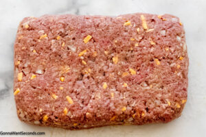 Step 5 how to make air fryer meatloaf, Shape the meat mixture into a loaf.