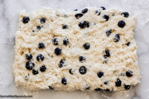 Step 5 how to make Bo-berry biscuit, shape the dough into a rectangle