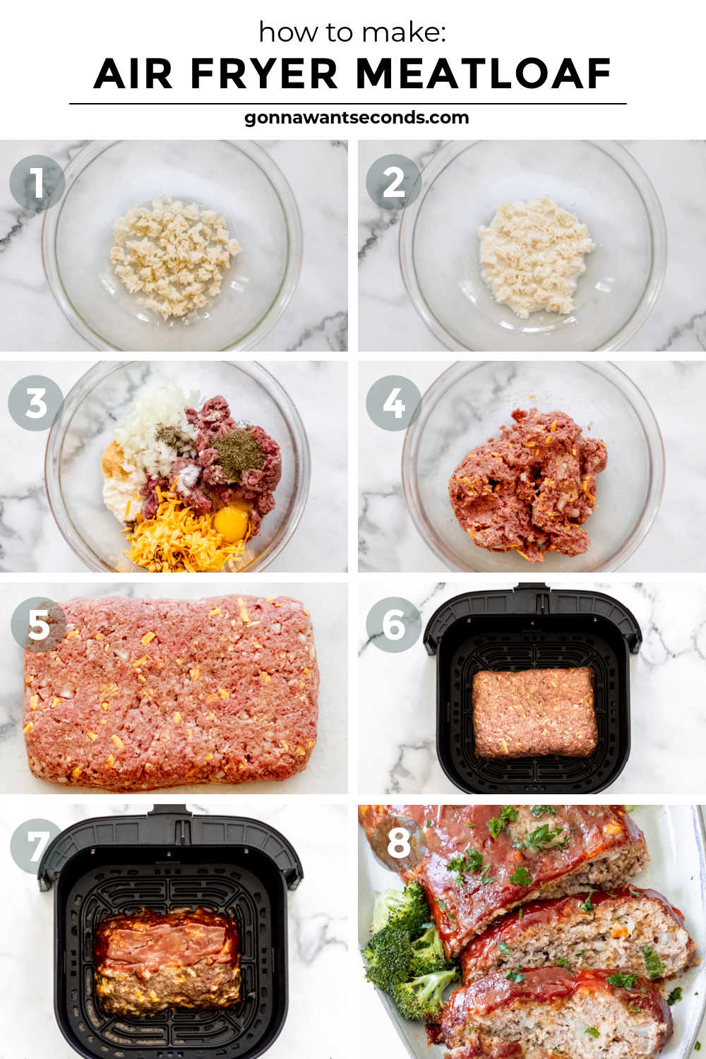step by step how to make air fryer meatloaf
