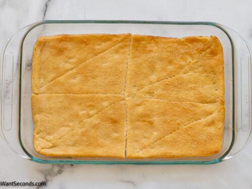 Step 1 how to make runza casserole, Bake the crescent roll crust.