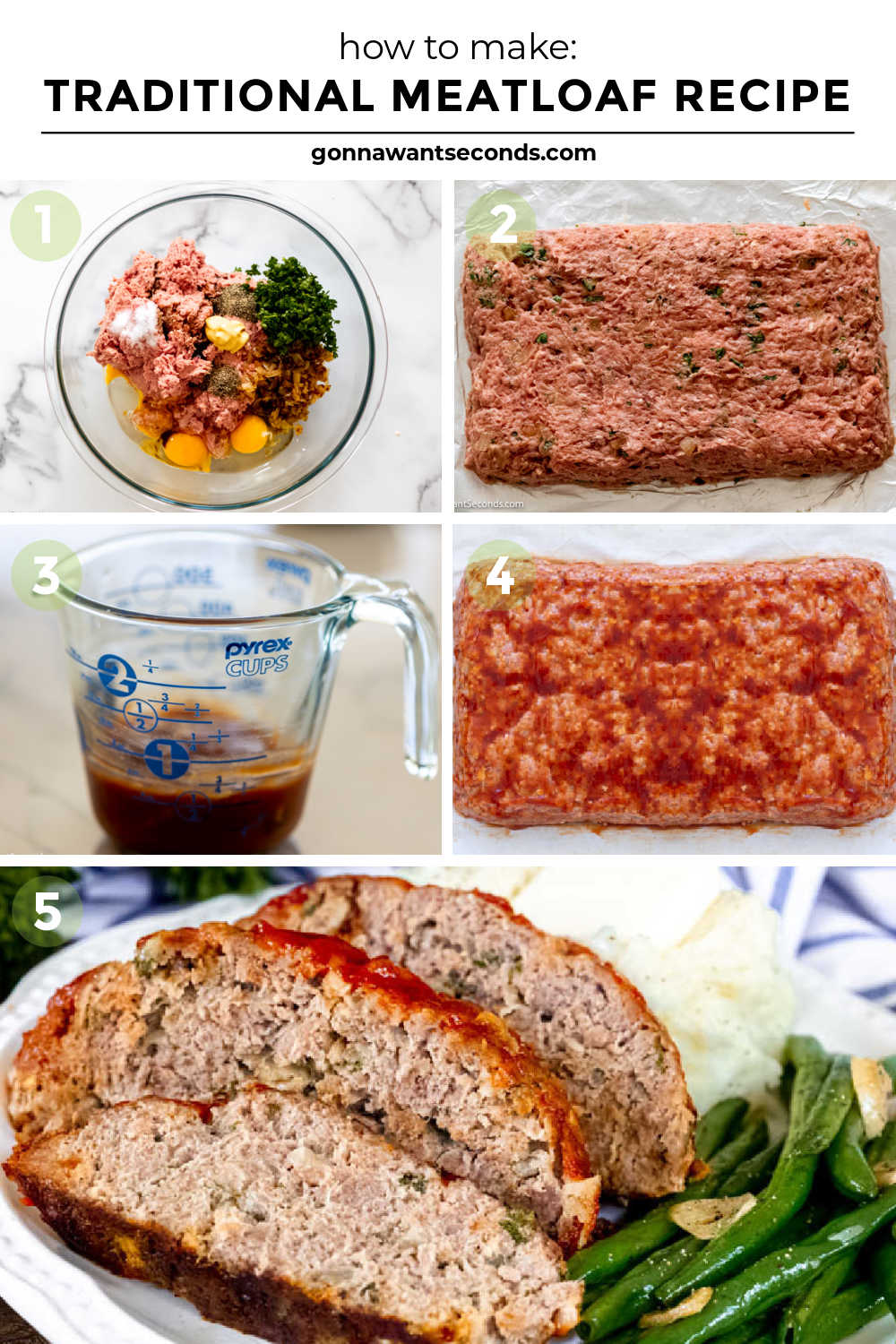 Step by step how to make traditional meatloaf recipe