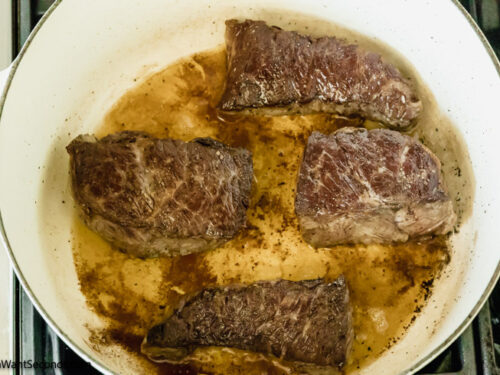 Step 1 how to make boneless beef short ribs, brown the beef