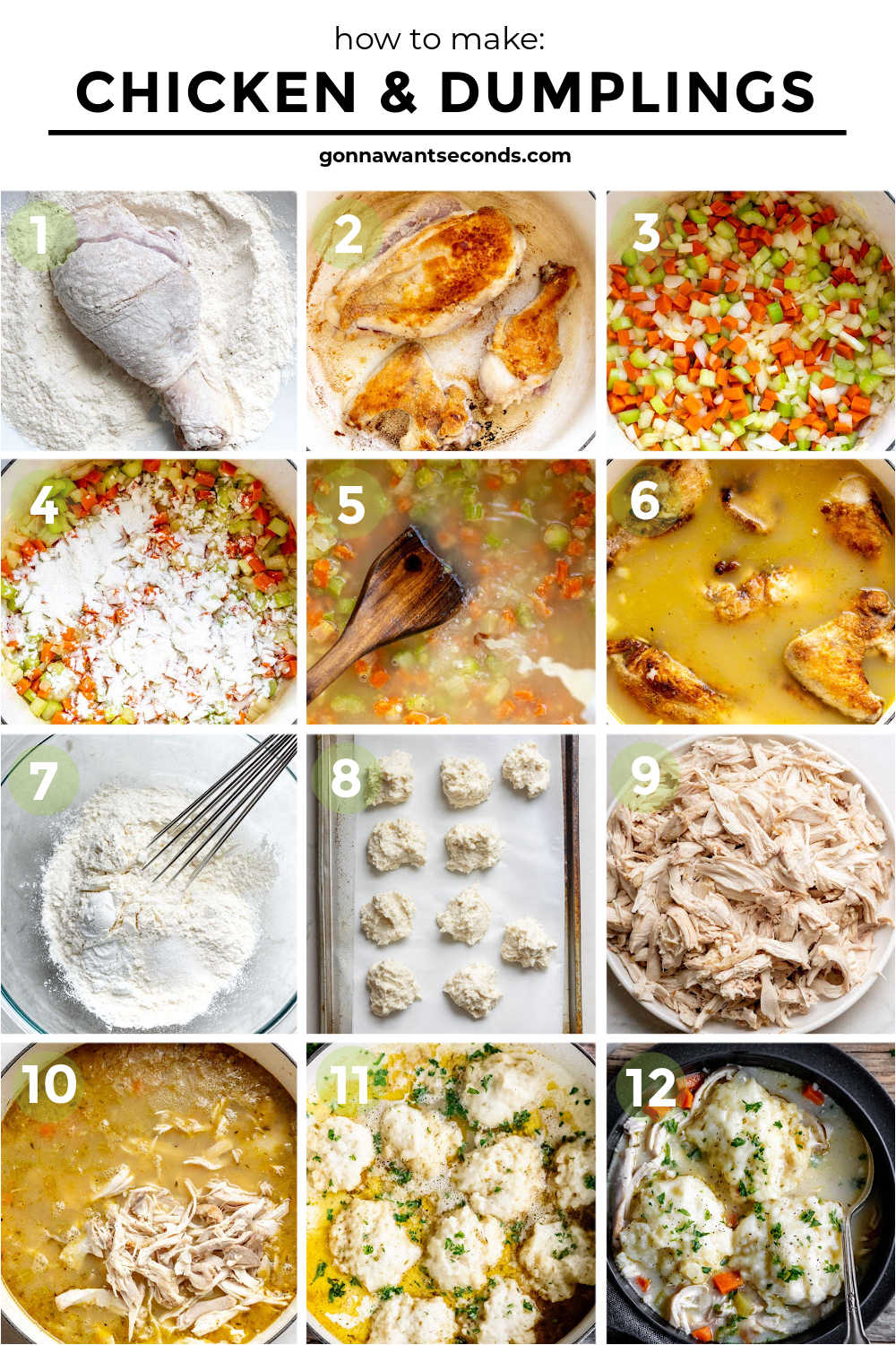step by step how to make chicken and dumplings 