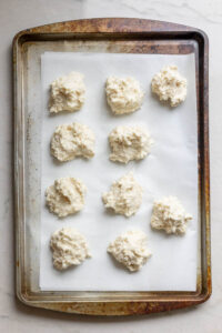 Step 12 how to make chicken and dumplings from scratch, Form quarter-size dollops of the dough.