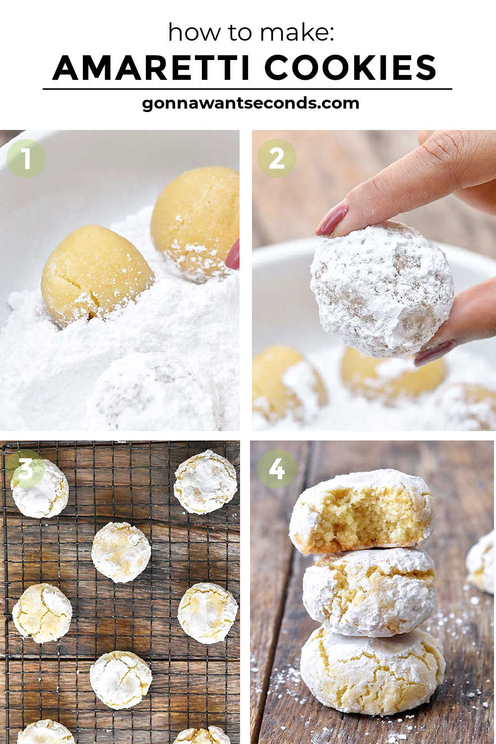 Step by step how to make amaretti cookies