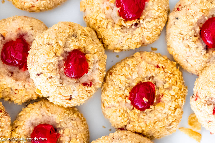 cherry winks cookies made with corn flakes, top shot