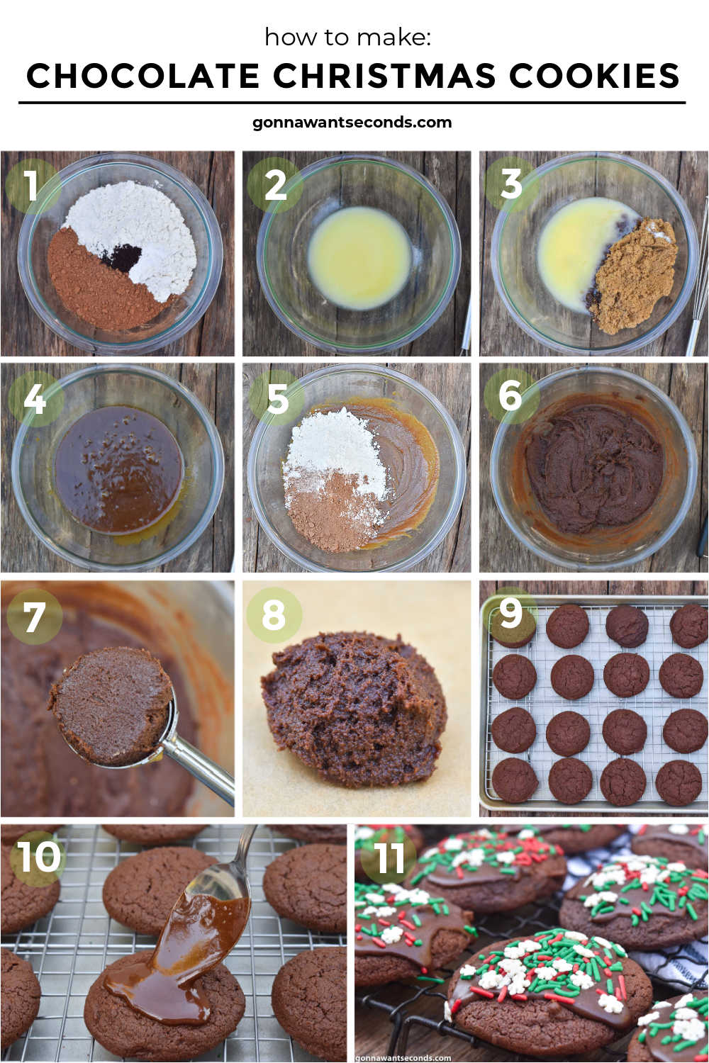 Step by step how to make chocolate christmas cookies